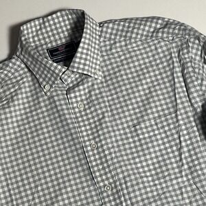 Vineyard Vines Performance Classic Fit Murray Shirt Sz L Gray Gingham Button Top